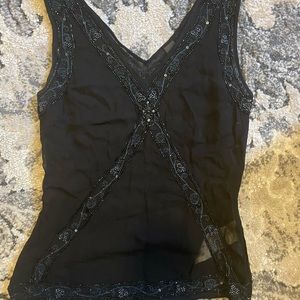 Black beaded tank top